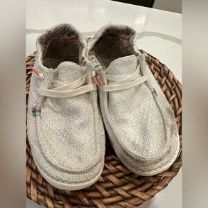 Women’s White Lace Slip-On Shoes